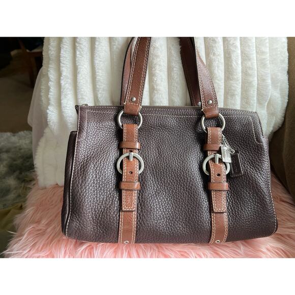 Vintage Christmas Gift Gorgeous Coach Chelsea in Brown Pebbled Leather - Picture 1 of 11